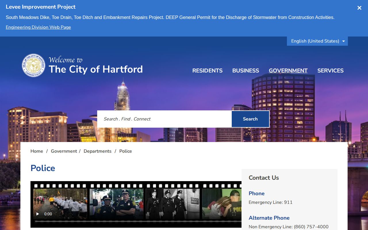 Hartford Police official source for a 72-hour release records timeline