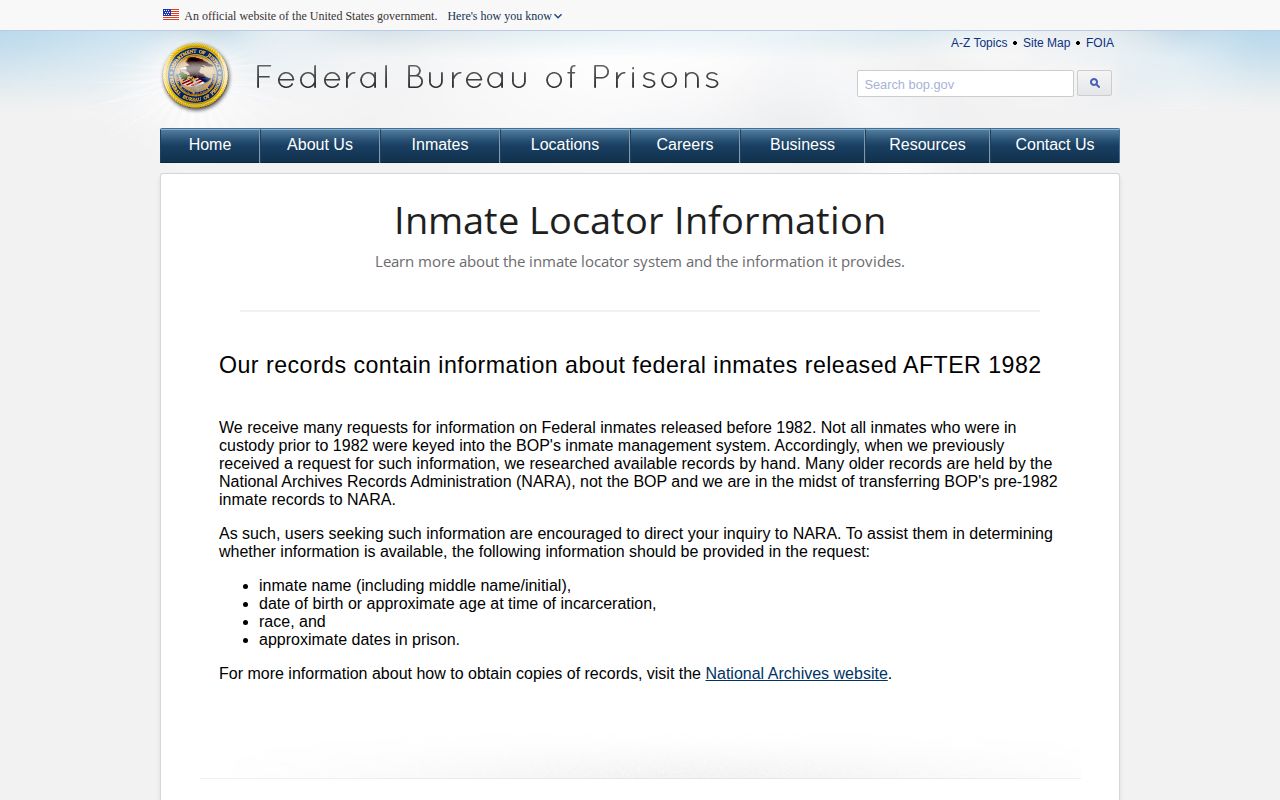 Federal released-date explanation for a Hartford 72-hour release check