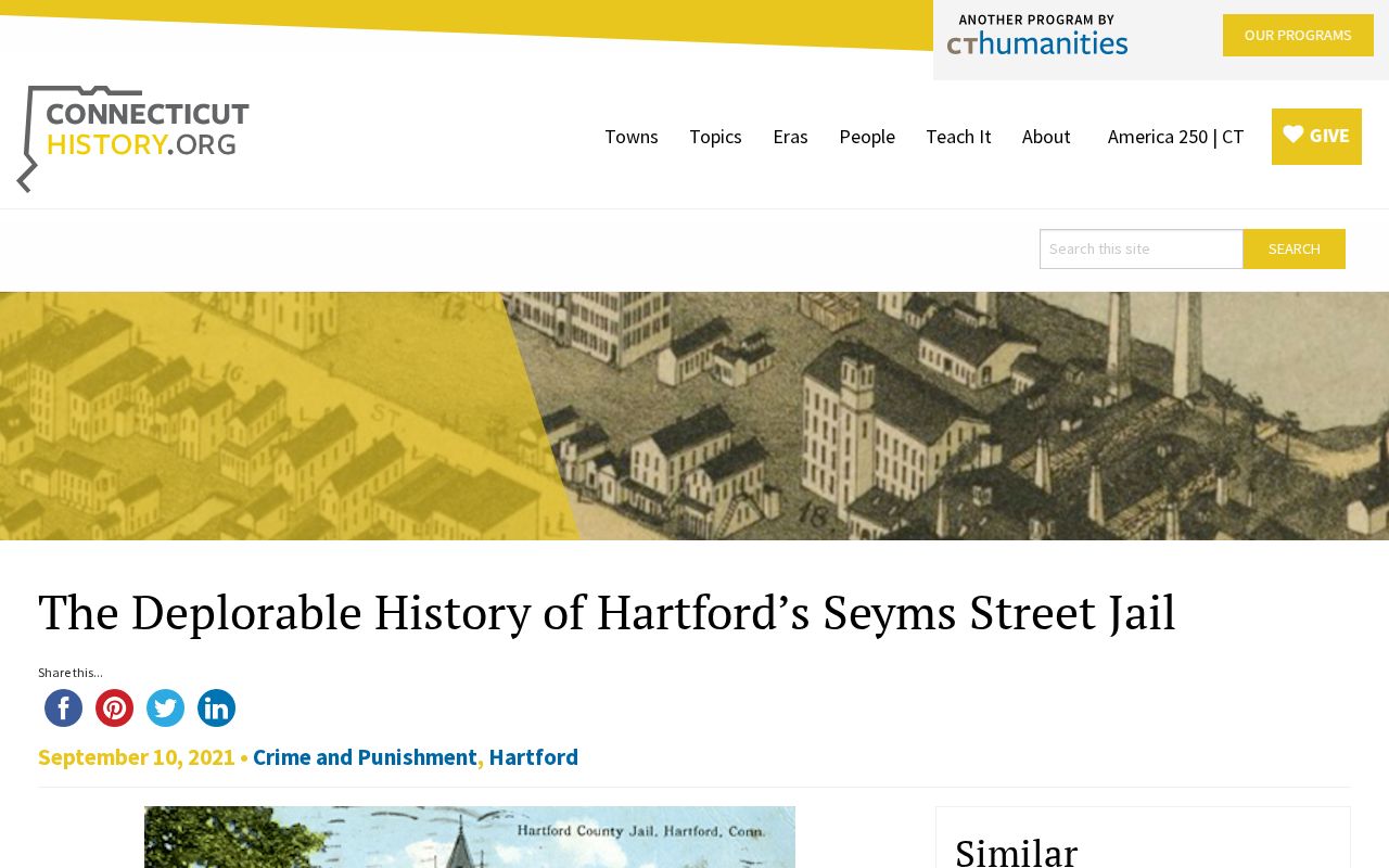 Hartford Correctional Center release records and Hartford jail history source